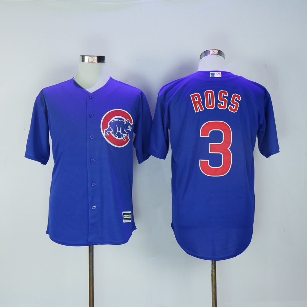 Men Chicago Cubs 3 Ross Blue MLB Jerseys